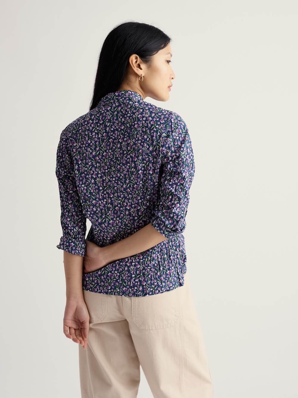 Seasalt Cornwall - Organic Cotton Larissa Shirt - Flax Flower Bright Orchid