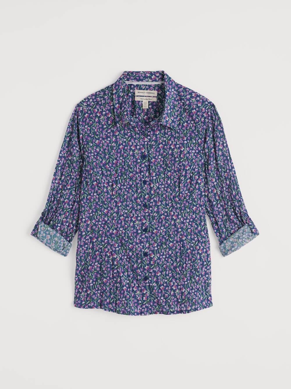 Seasalt Cornwall - Organic Cotton Larissa Shirt - Flax Flower Bright Orchid