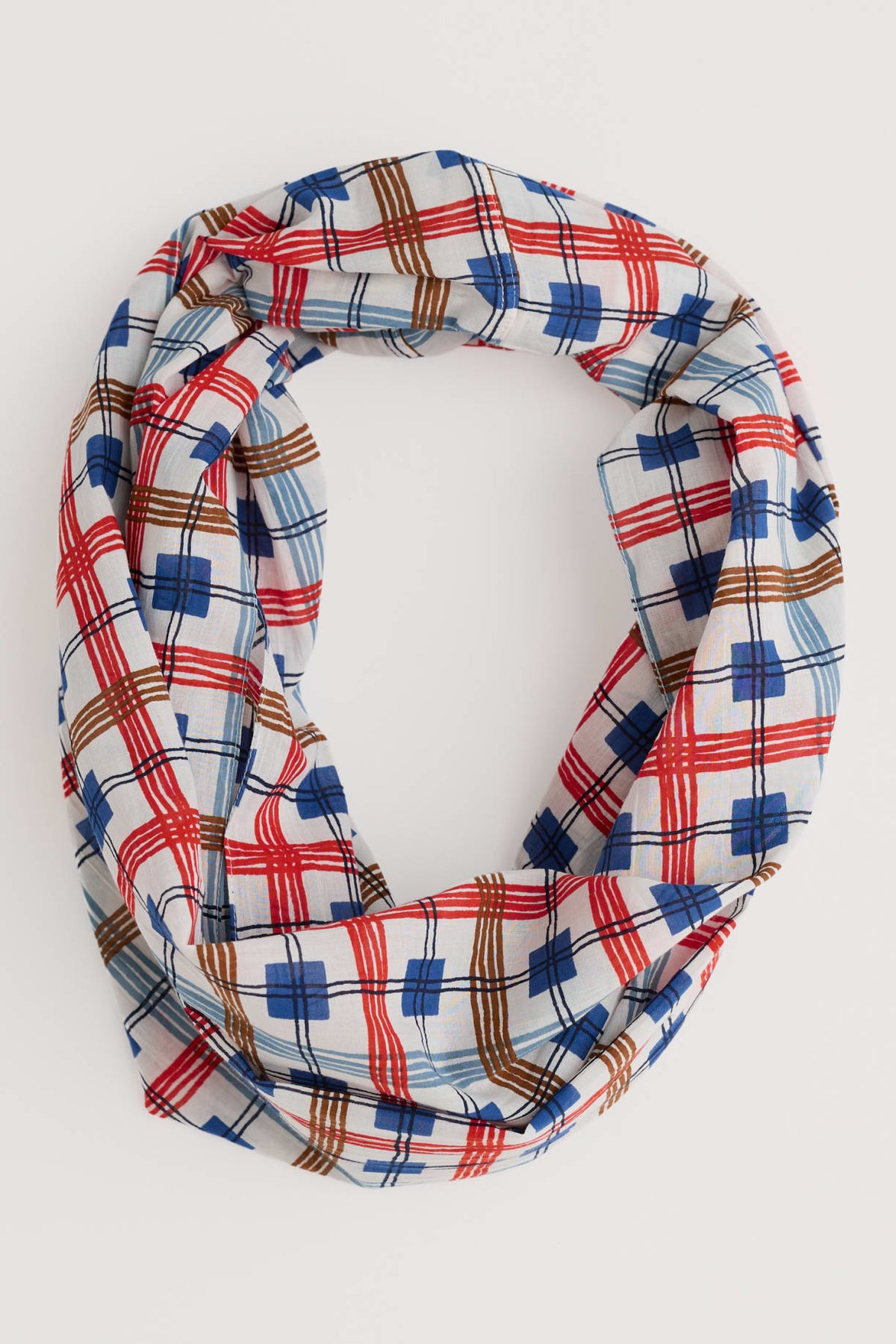 Seasalt Cornwall - New 'Everyday Circle' Scarf - Drawn Plaid Chalk