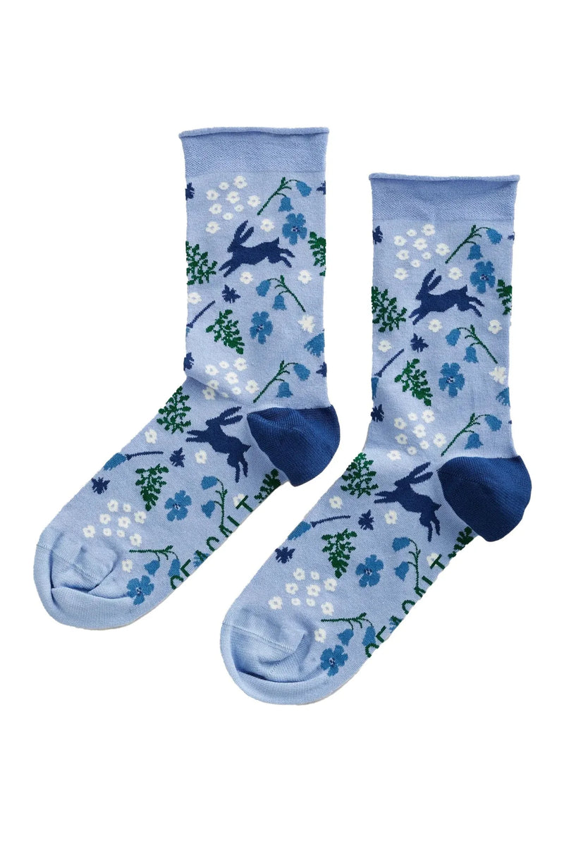 Seasalt Cornwall Women's Bamboo Arty Socks - Woodland Valley Dusty Blue