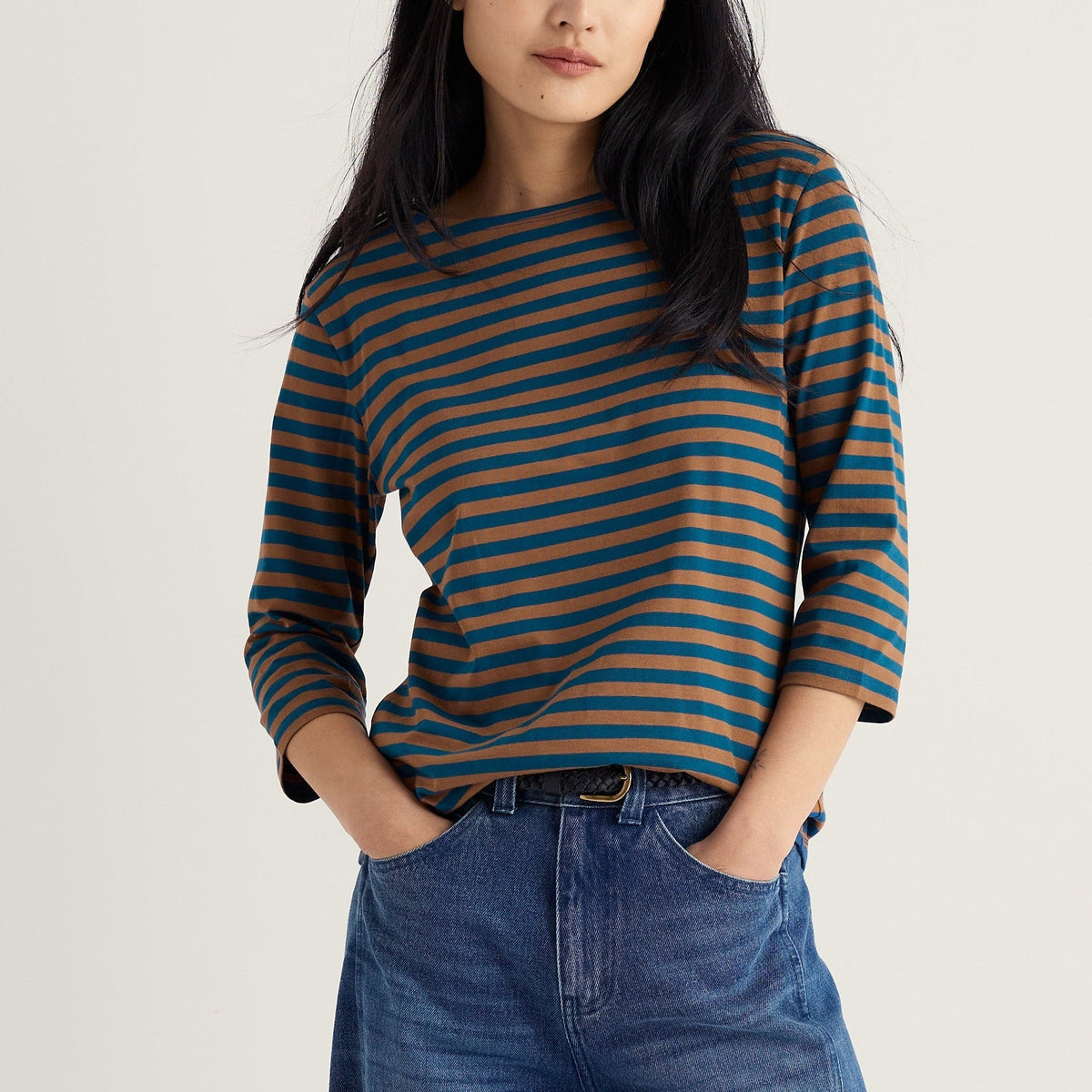 Seasalt Cornwall - Sailor 3/4 Sleeve Top in GOTS-Certified Organic Cotton Jersey