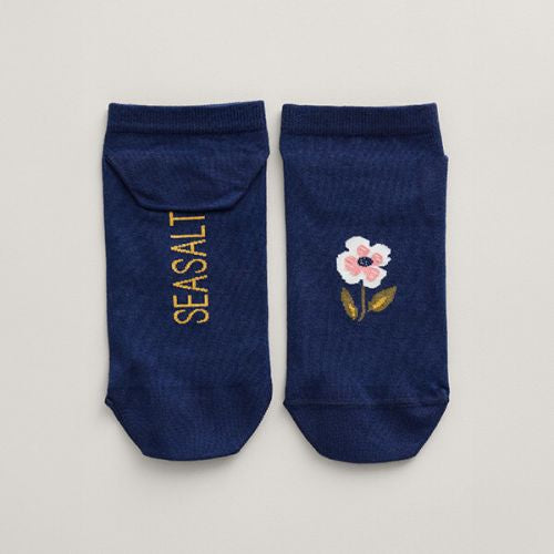 Seasalt Cornwall Women's Arty Trainer Socks - Hattie Floral Maritime