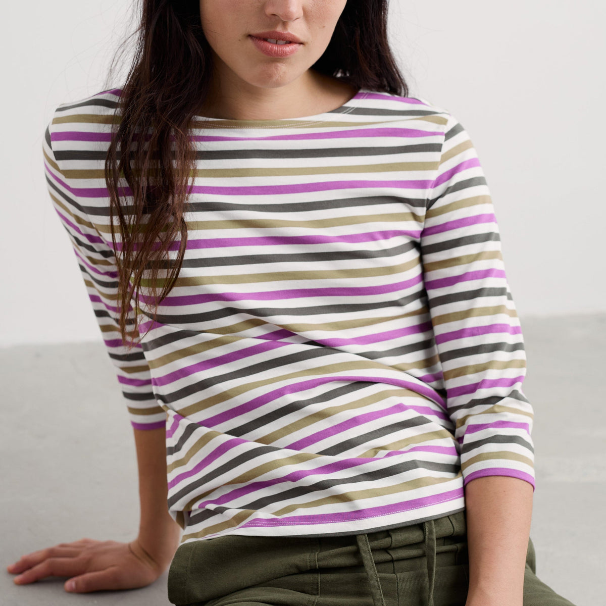 Seasalt Cornwall - Sailor 3/4 Sleeve Top in GOTS-Certified Organic Cotton Jersey