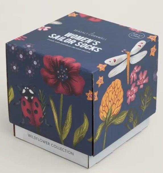 Seasalt Cornwall - Women's Sailor Socks Box Of 4 - Floral Fair Rose Mix