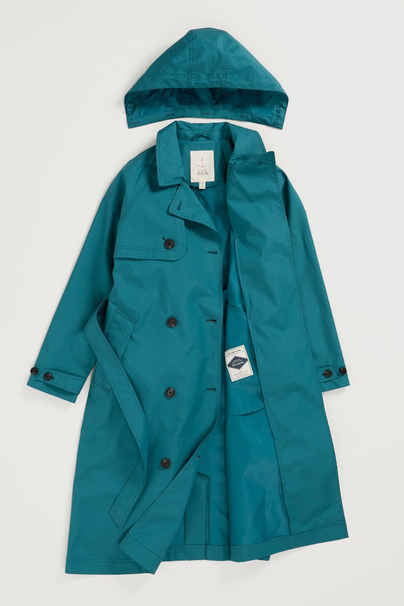 Seasalt Cornwall - ‘Penweathers’ Waterproof Trench Coat - Lake