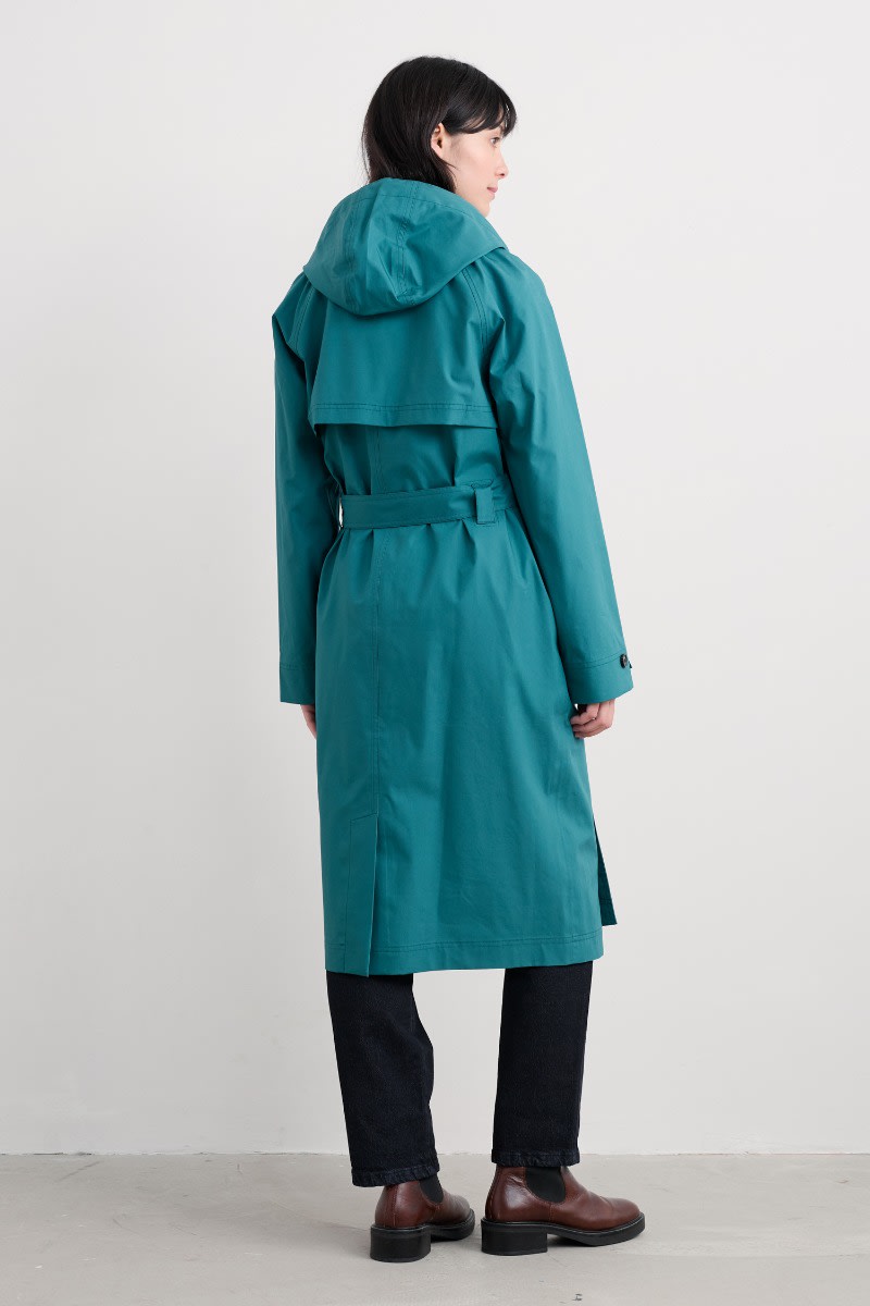 Seasalt Cornwall - ‘Penweathers’ Waterproof Trench Coat - Lake