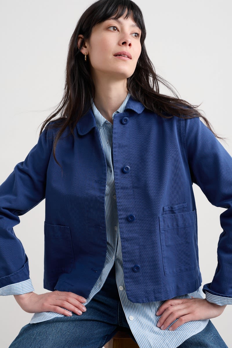 Seasalt Cornwall - ‘Coombe’ Lane Cotton Jacket - Washed Marine