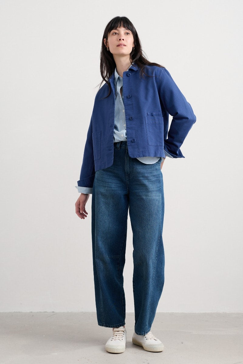 Seasalt Cornwall - ‘Coombe’ Lane Cotton Jacket - Washed Marine