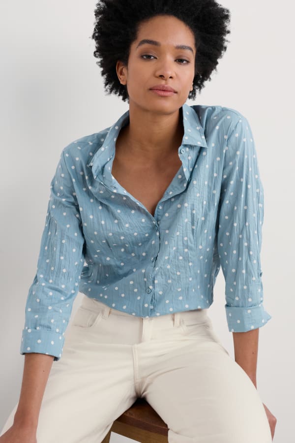 Seasalt Cornwall - ‘Larissa’ Shirt - Little Sponge Spot Hail