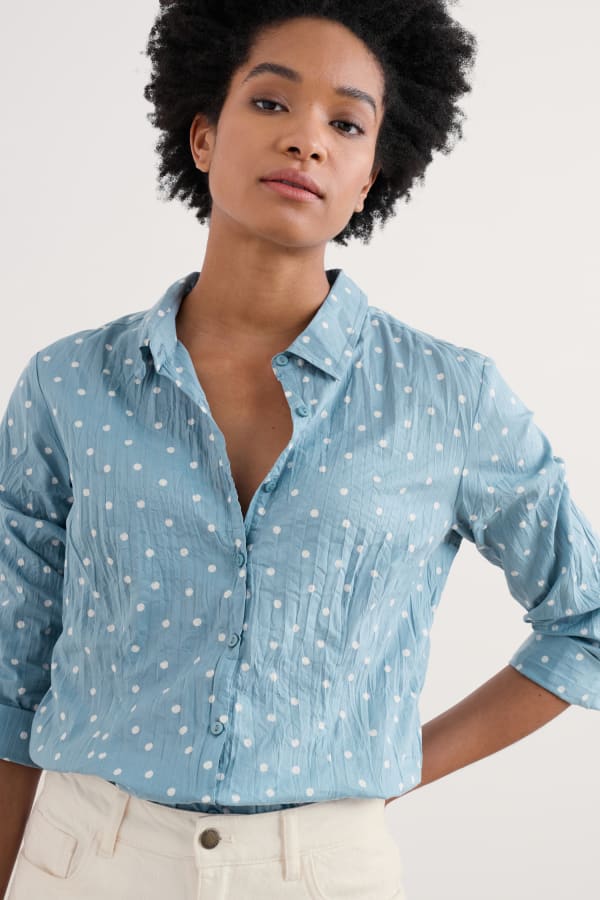 Seasalt Cornwall - ‘Larissa’ Shirt - Little Sponge Spot Hail