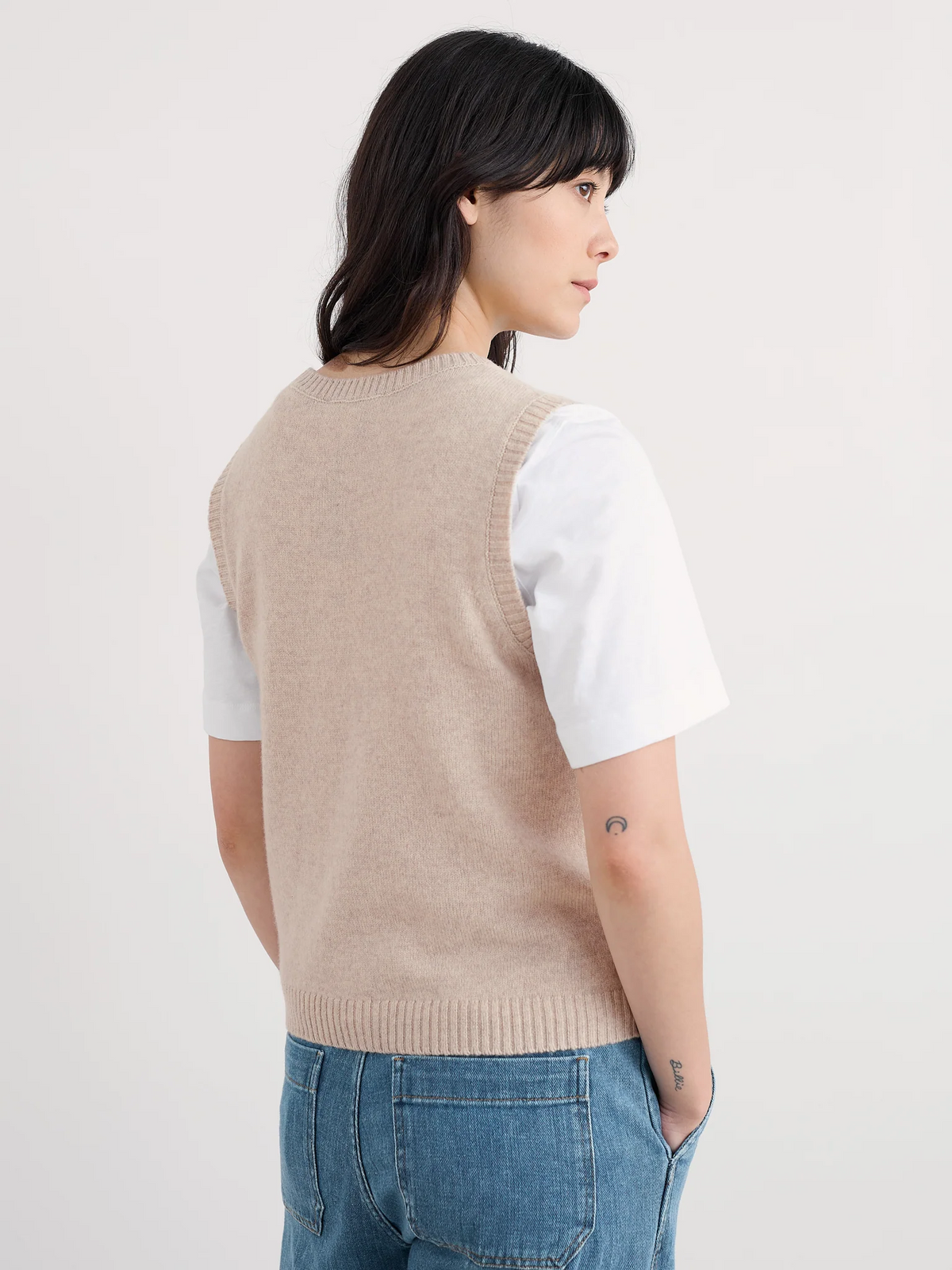 Seasalt Cornwall - East View - Merino Mix Vest - Parsnip