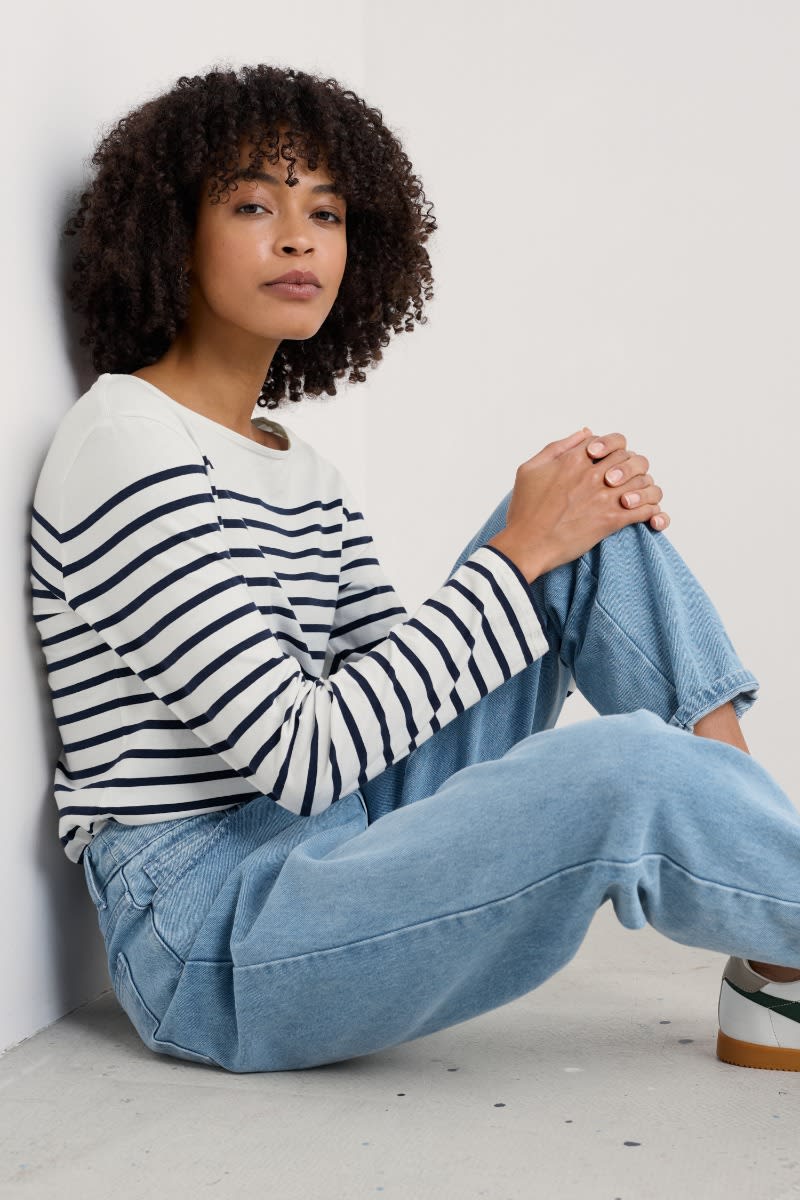 Seasalt Cornwall - ‘Sailor’ Shirt in GOTS Certified Organic Cotton Jersey - Falmouth Breton Chalk Maritime