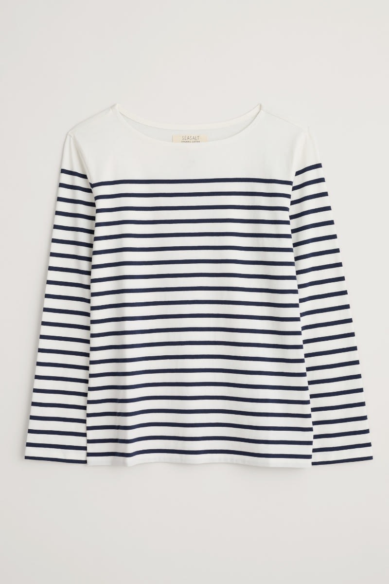 Seasalt Cornwall - ‘Sailor’ Shirt in GOTS Certified Organic Cotton Jersey - Falmouth Breton Chalk Maritime