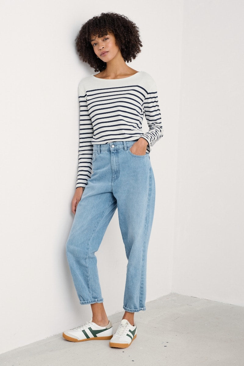 Seasalt Cornwall - ‘Sailor’ Shirt in GOTS Certified Organic Cotton Jersey - Falmouth Breton Chalk Maritime
