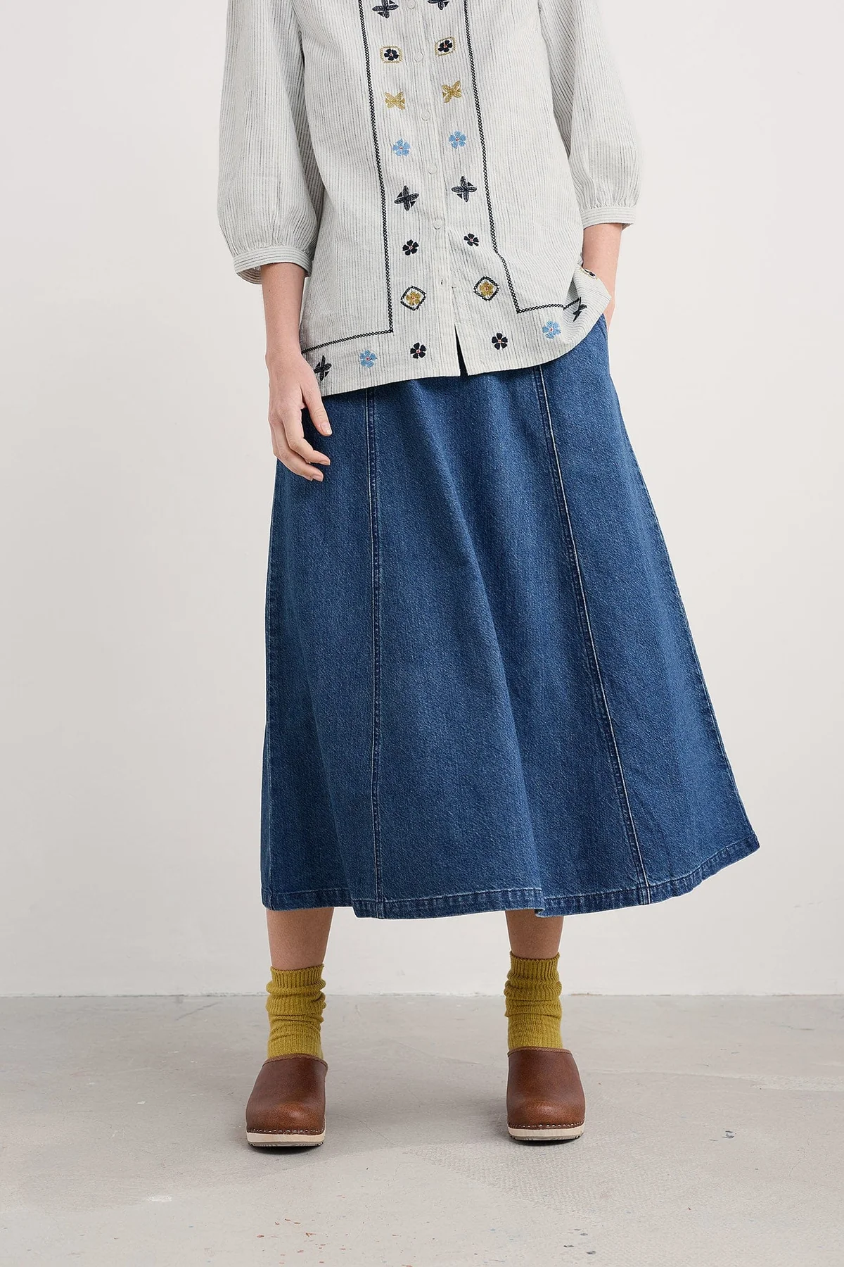 Seasalt Cornwall - Restharrow - Denim Skirt - Mid Wash