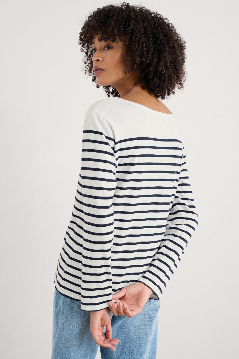 Seasalt Cornwall - ‘Sailor’ Shirt in GOTS Certified Organic Cotton Jersey - Falmouth Breton Chalk Maritime