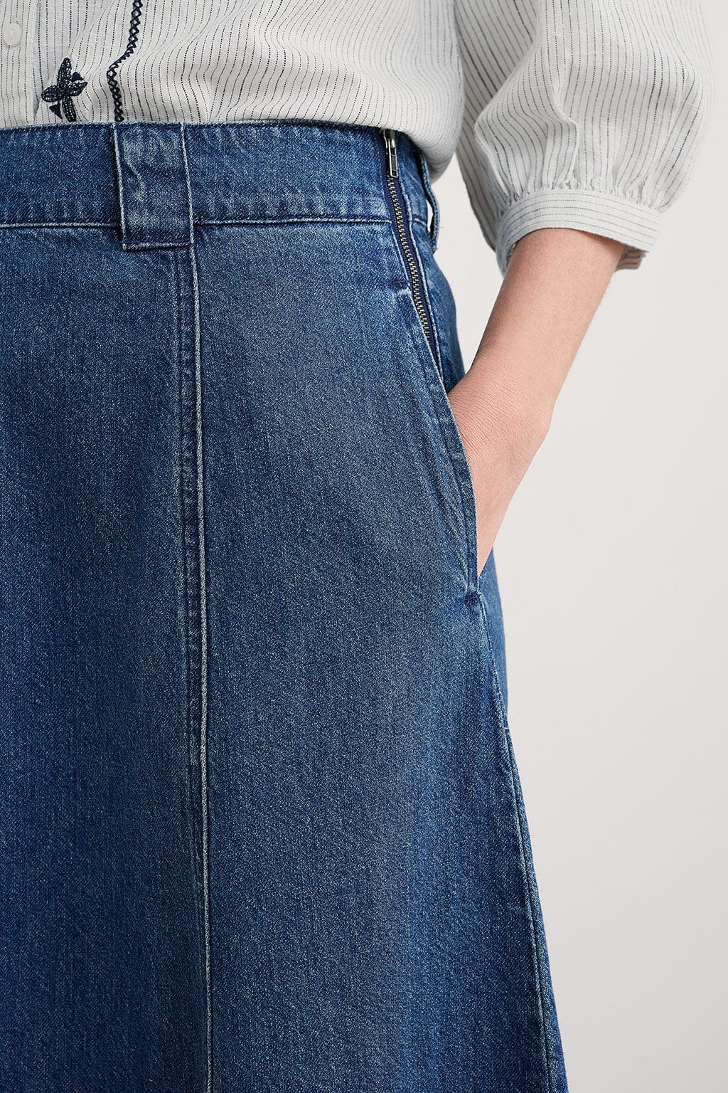 Seasalt Cornwall - Restharrow - Denim Skirt - Mid Wash