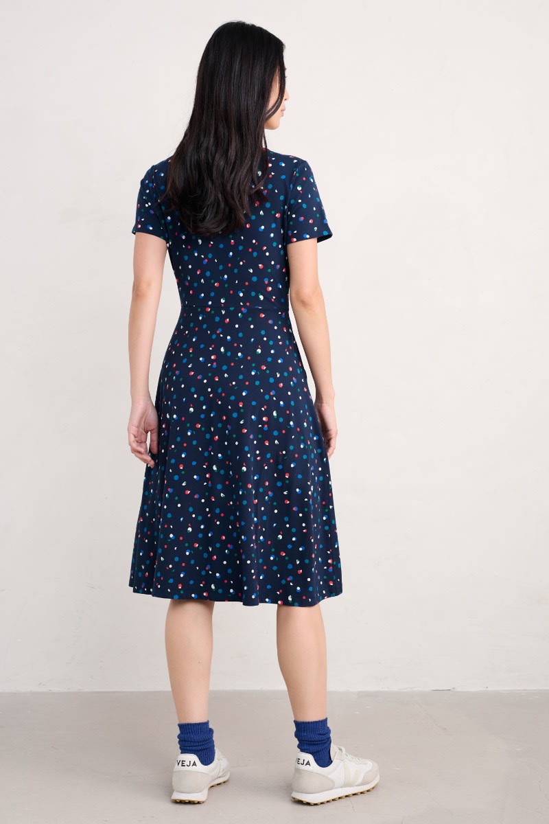Seasalt Cornwall - S/S ‘April’ Short Sleeve Dress - Abstract Spot Mix