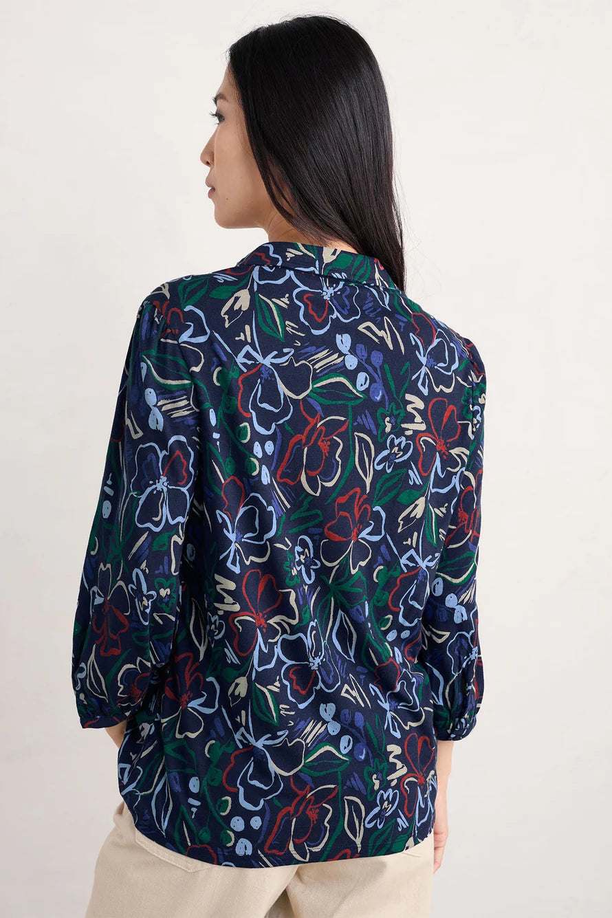 Seasalt Cornwall - 3/4 ‘Embrace’ Shirt - Painters Garden Mix