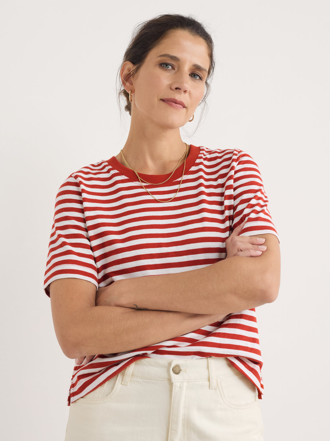 Seasalt Cornwall - ‘Copseland’ T Shirt - Mini Cornish Chalk Dark Cinnamon