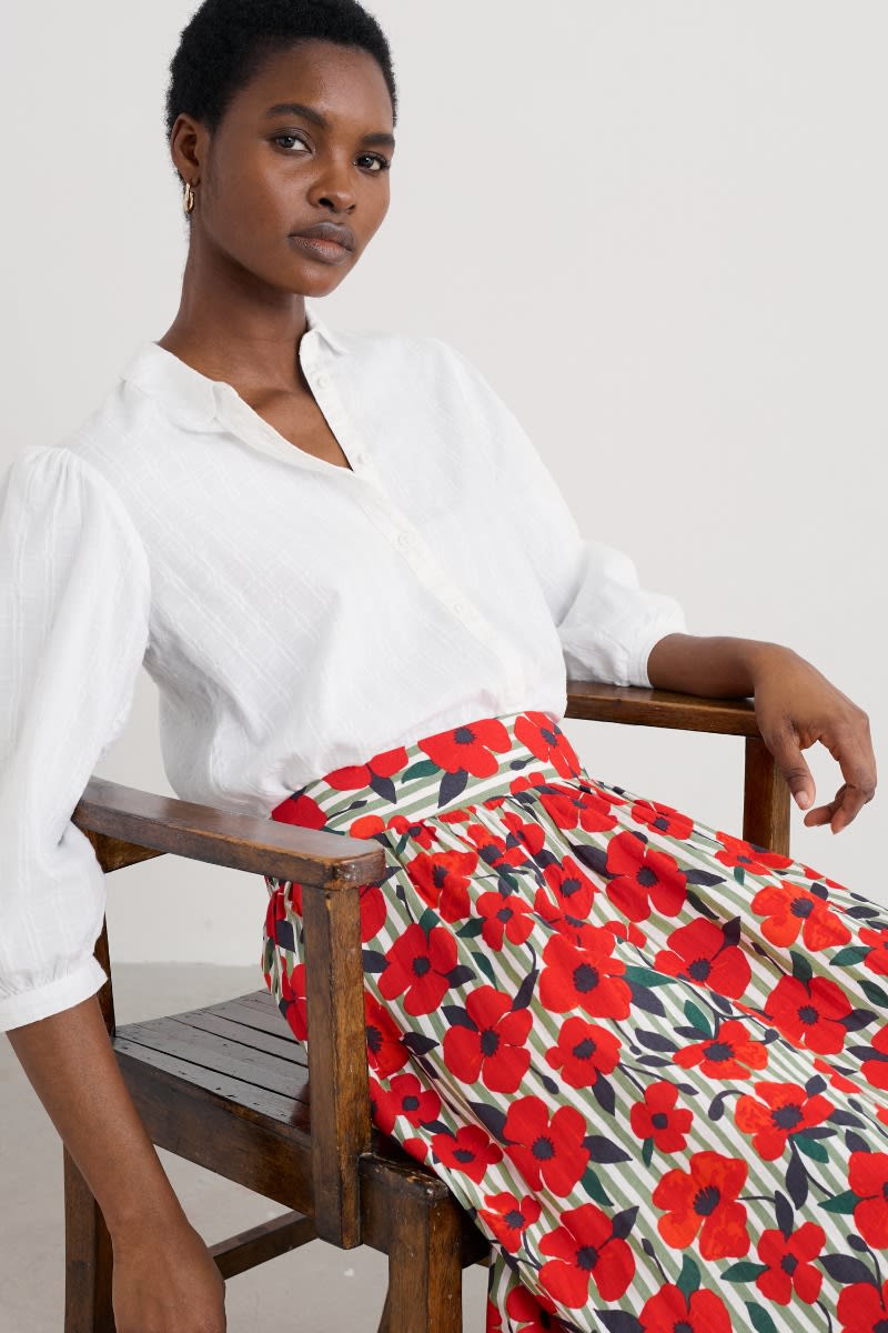 Seasalt Cornwall - ‘Hope Cottage’ Organic Cotton Check Blouse - Salt