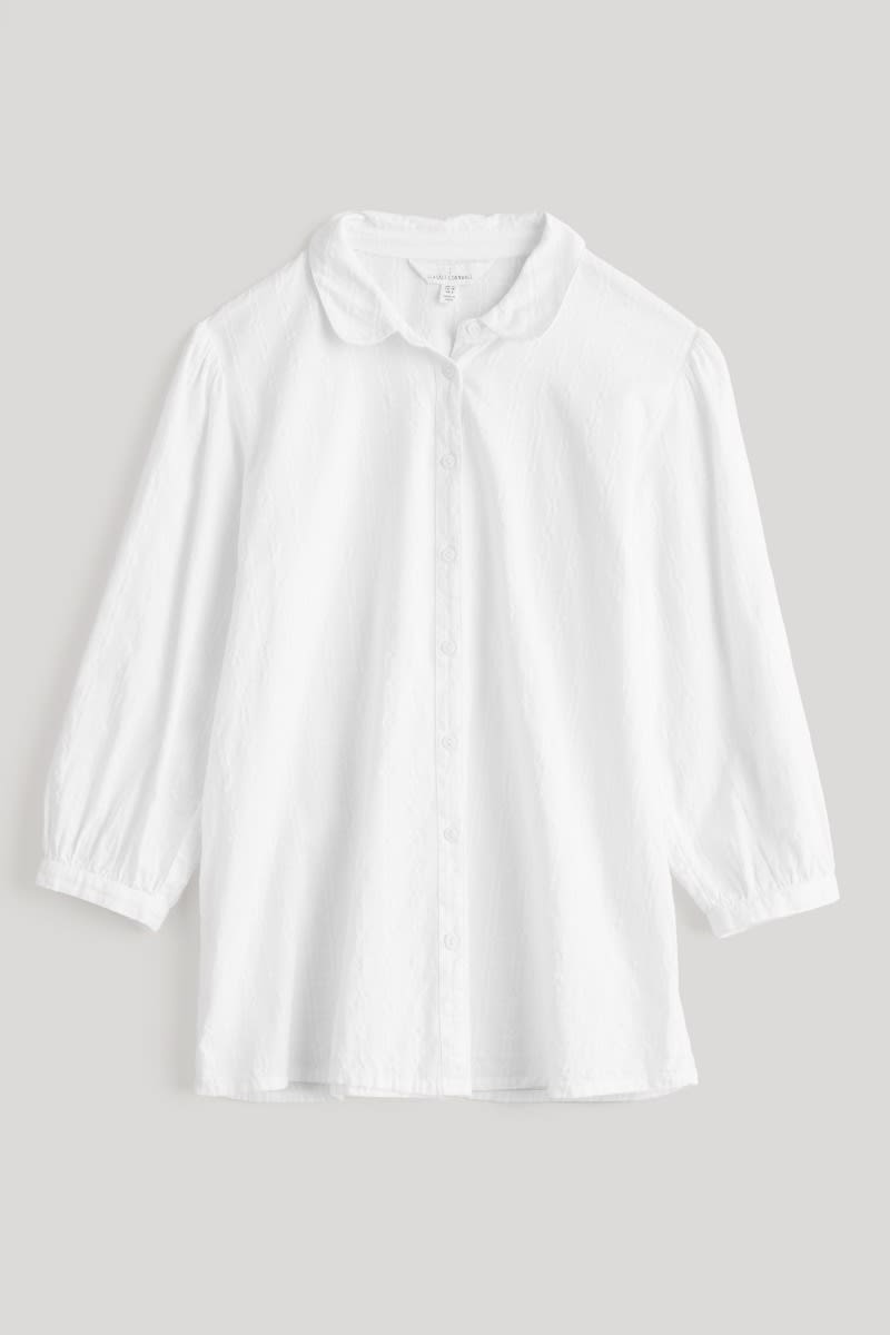 Seasalt Cornwall - ‘Hope Cottage’ Organic Cotton Check Blouse - Salt
