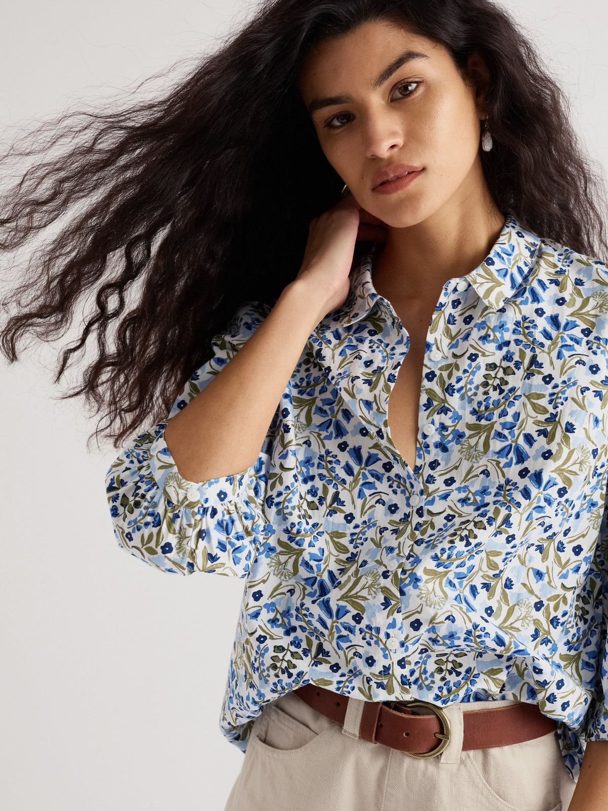 Seasalt Cornwall - Hope Cottage Blouse - Woodland Floral Chalk