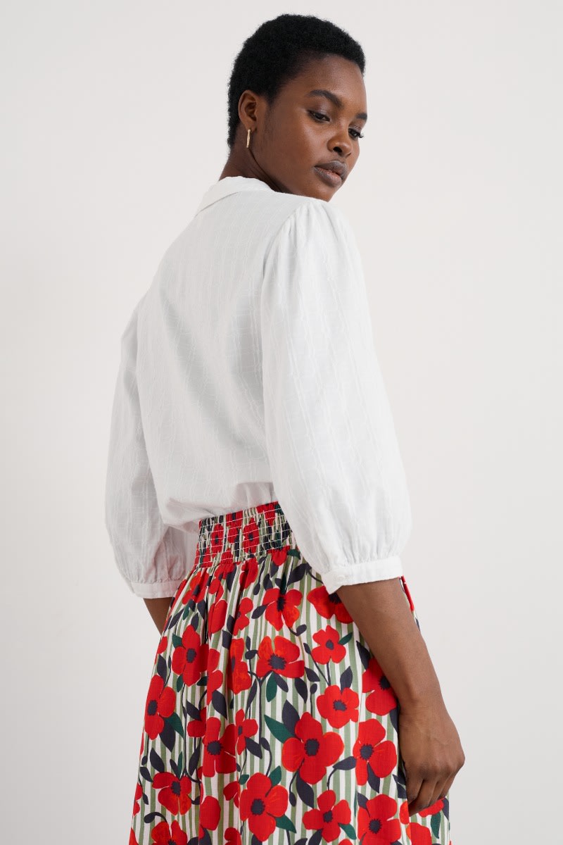 Seasalt Cornwall - ‘Hope Cottage’ Organic Cotton Check Blouse - Salt