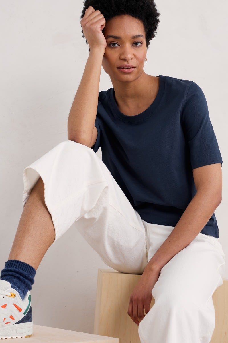Seasalt Cornwall - Copseland Organic Cotton T-Shirt - Maritime