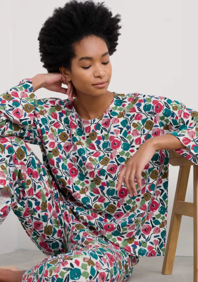 Seasalt Cornwall - ‘Tree Shadow’ PJ Pyjamas - Zennor Blooms Mix
