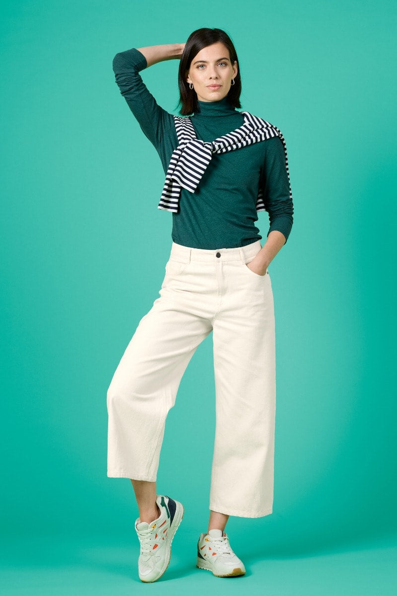 Seasalt Cornwall - ‘Barnes’ Wide Leg Crop Jeans - Ecru