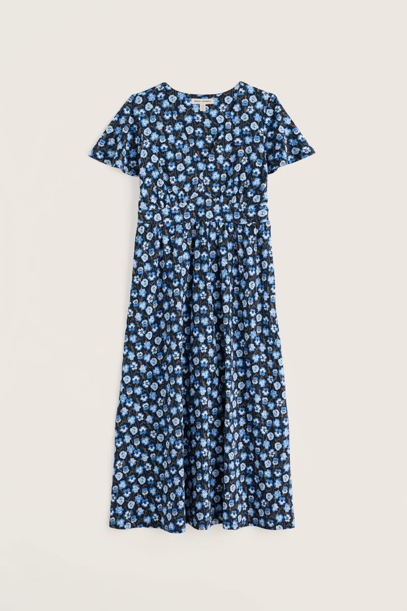 Seasalt Cornwall - Chateaux - Maxi Organic Cotton Dress - Pressed Pansies Sail