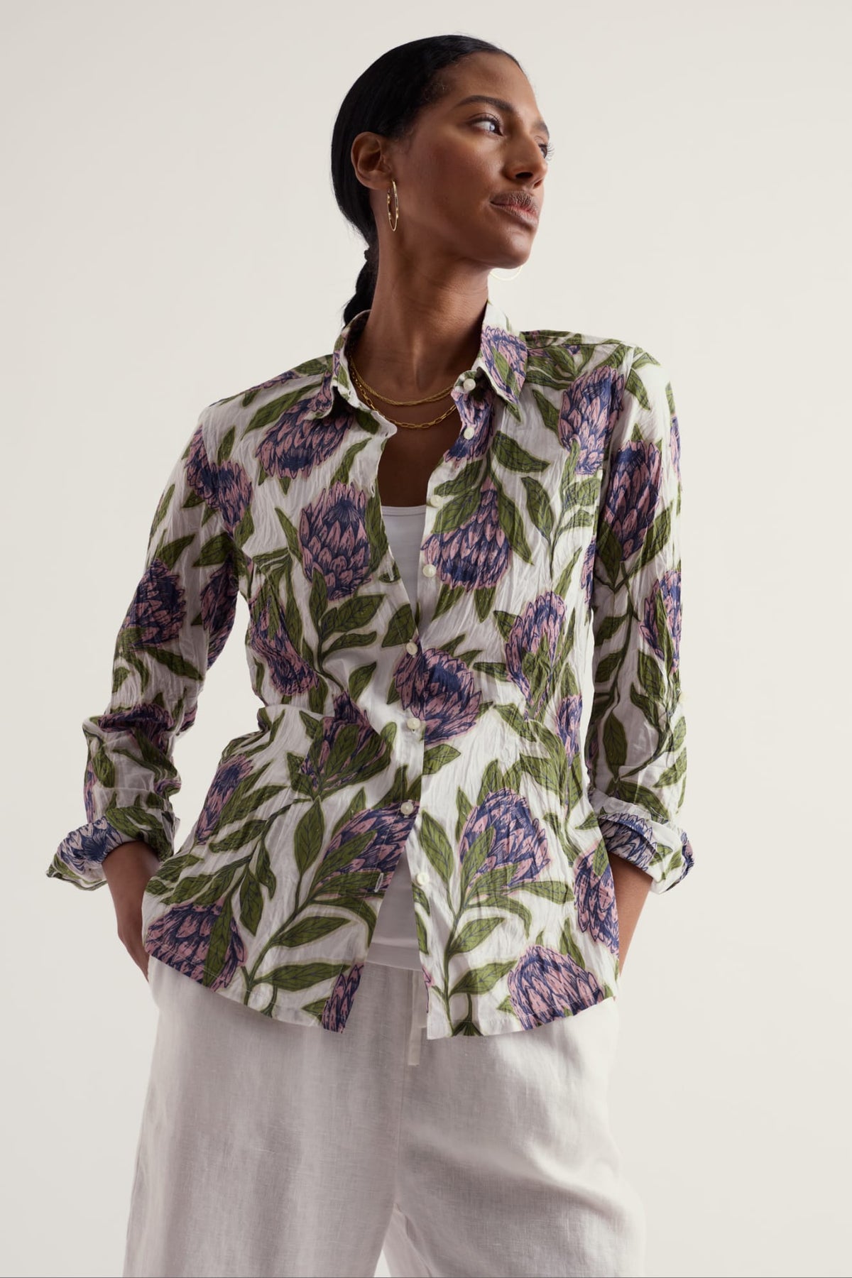 Seasalt Cornwall - Organic Cotton Larissa Shirt - Proteas Chalk