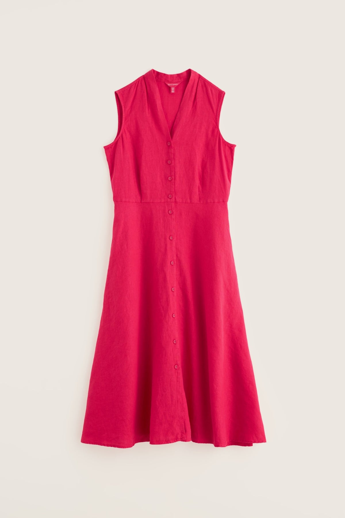Seasalt Cornwall - Carved Wood - Linen Sleeveless Dress - Bright Radish