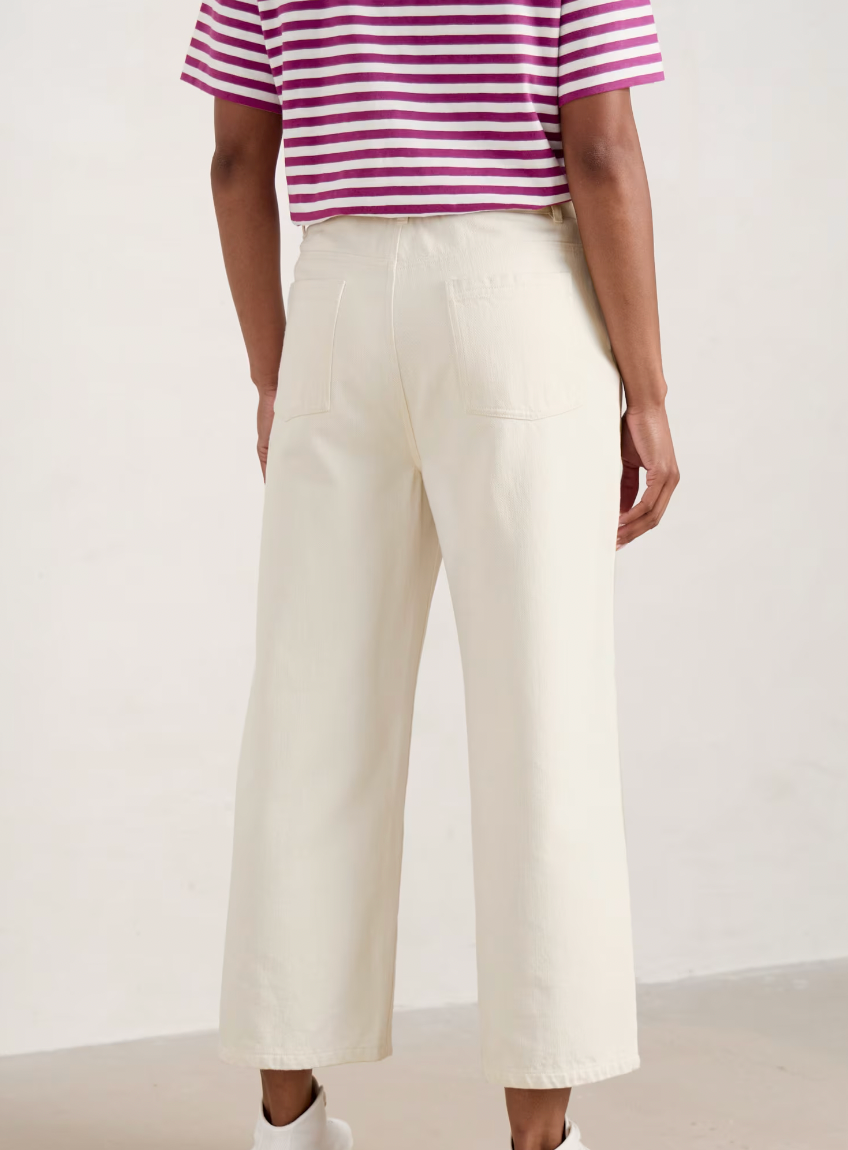 Seasalt Cornwall - ‘Barnes’ Wide Leg Crop Jeans - Ecru