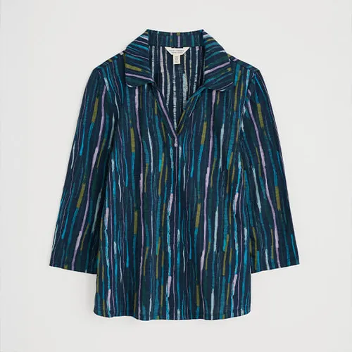 Seasalt Cornwall - ‘Wavecrest’ Shirt - Painterly Stripe Maritime