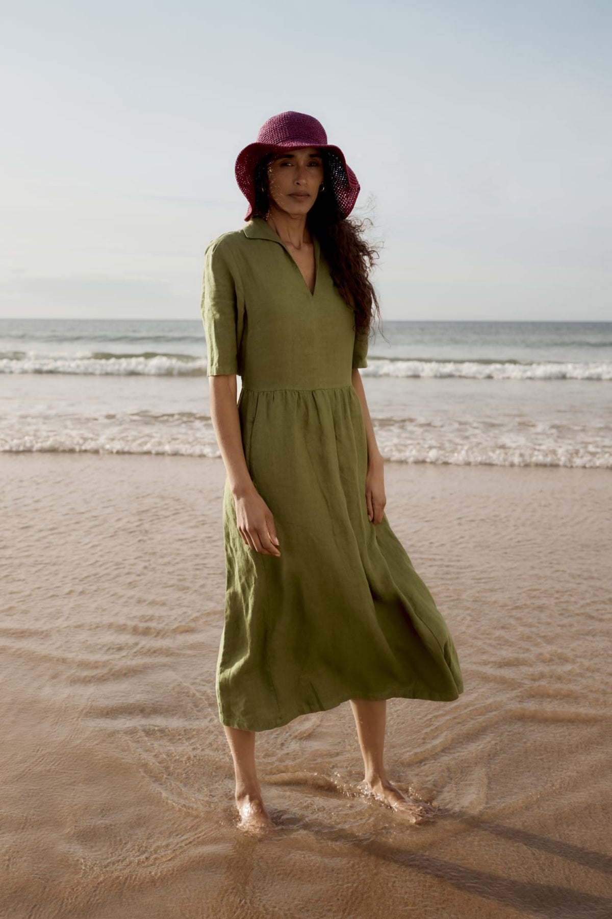 Seasalt Cornwall - Fen Violet - Linen Midi Dress - Creek