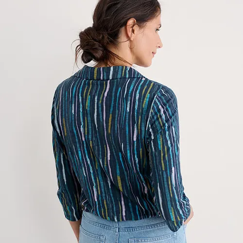Seasalt Cornwall - ‘Wavecrest’ Shirt - Painterly Stripe Maritime