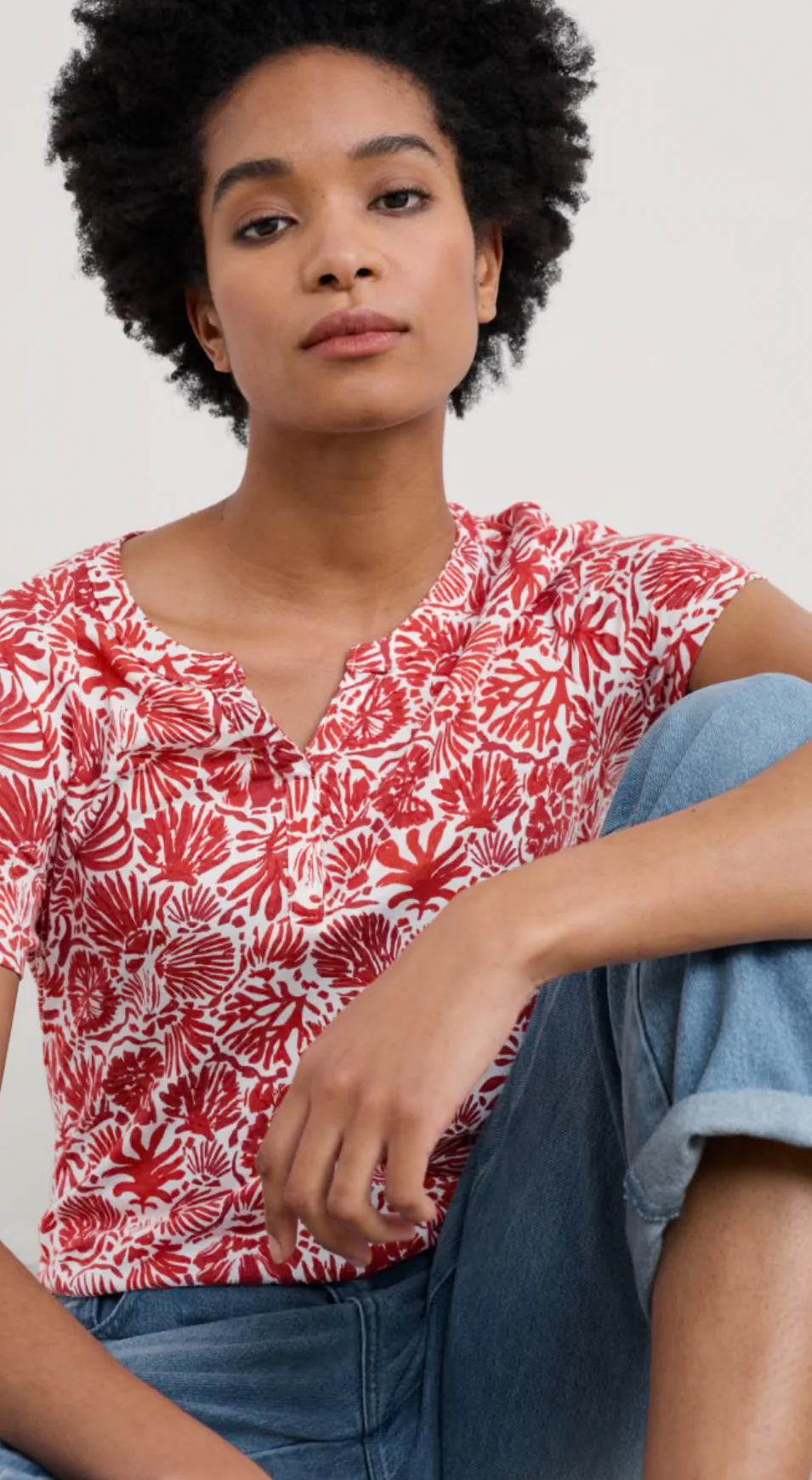 Seasalt Cornwall - S/S ‘Risso’ Top - Sea Tangle  Tomato