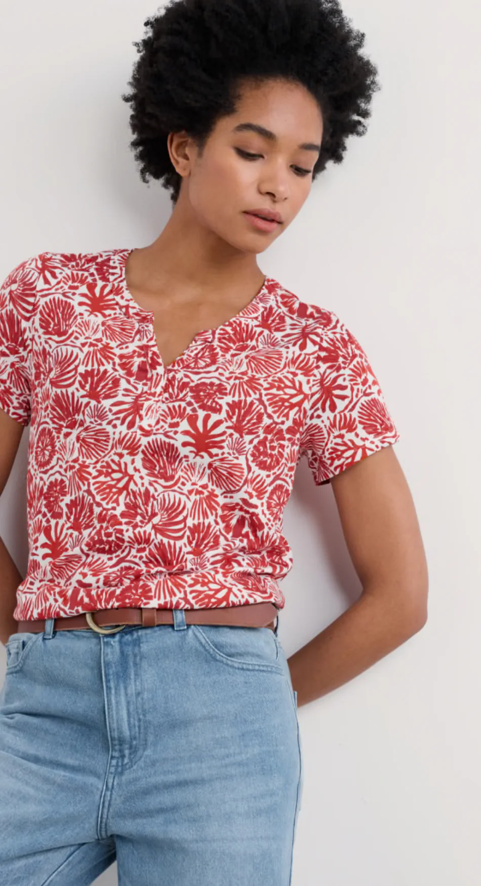 Seasalt Cornwall - S/S ‘Risso’ Top - Sea Tangle  Tomato