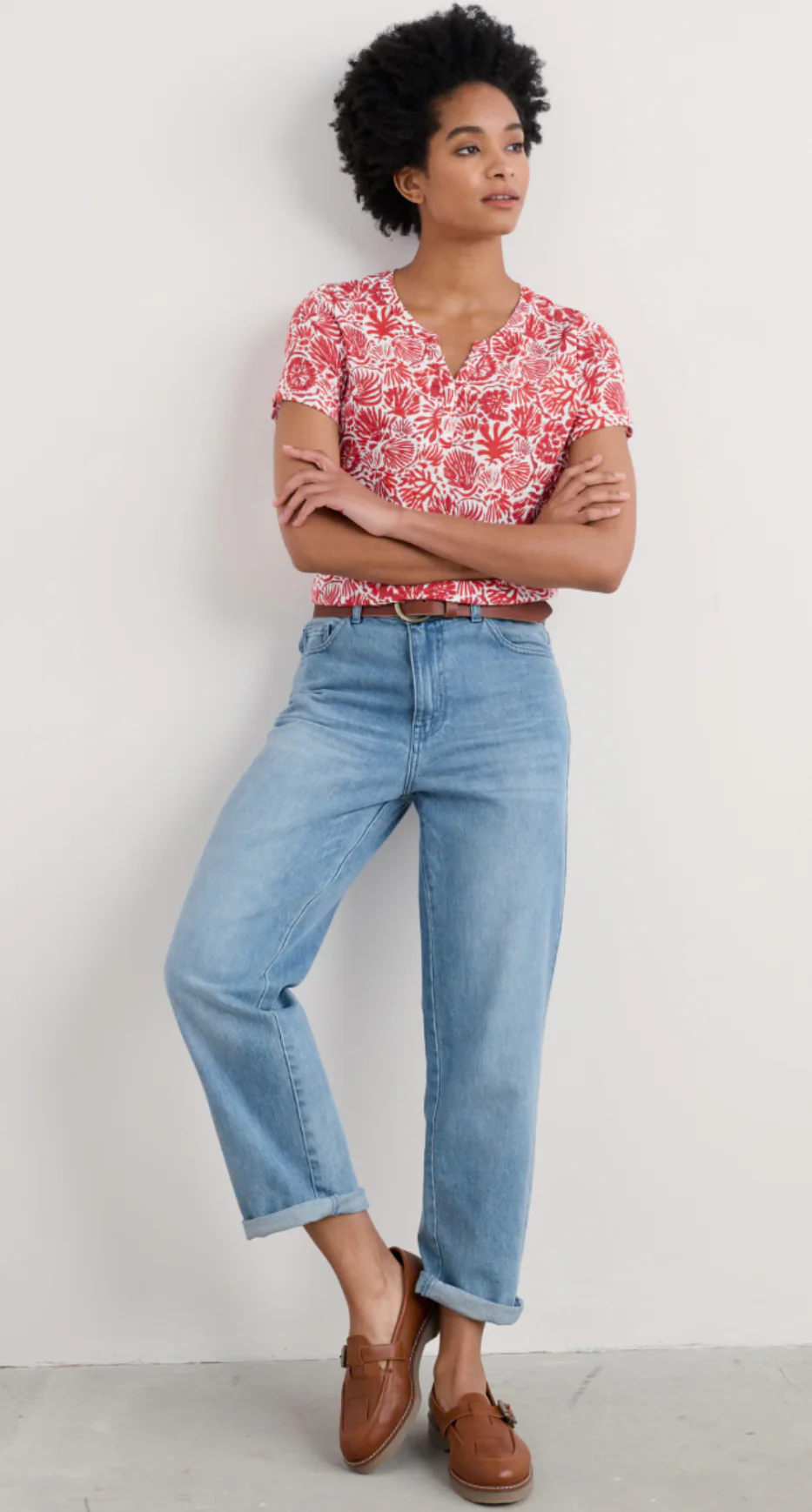 Seasalt Cornwall - S/S ‘Risso’ Top - Sea Tangle  Tomato