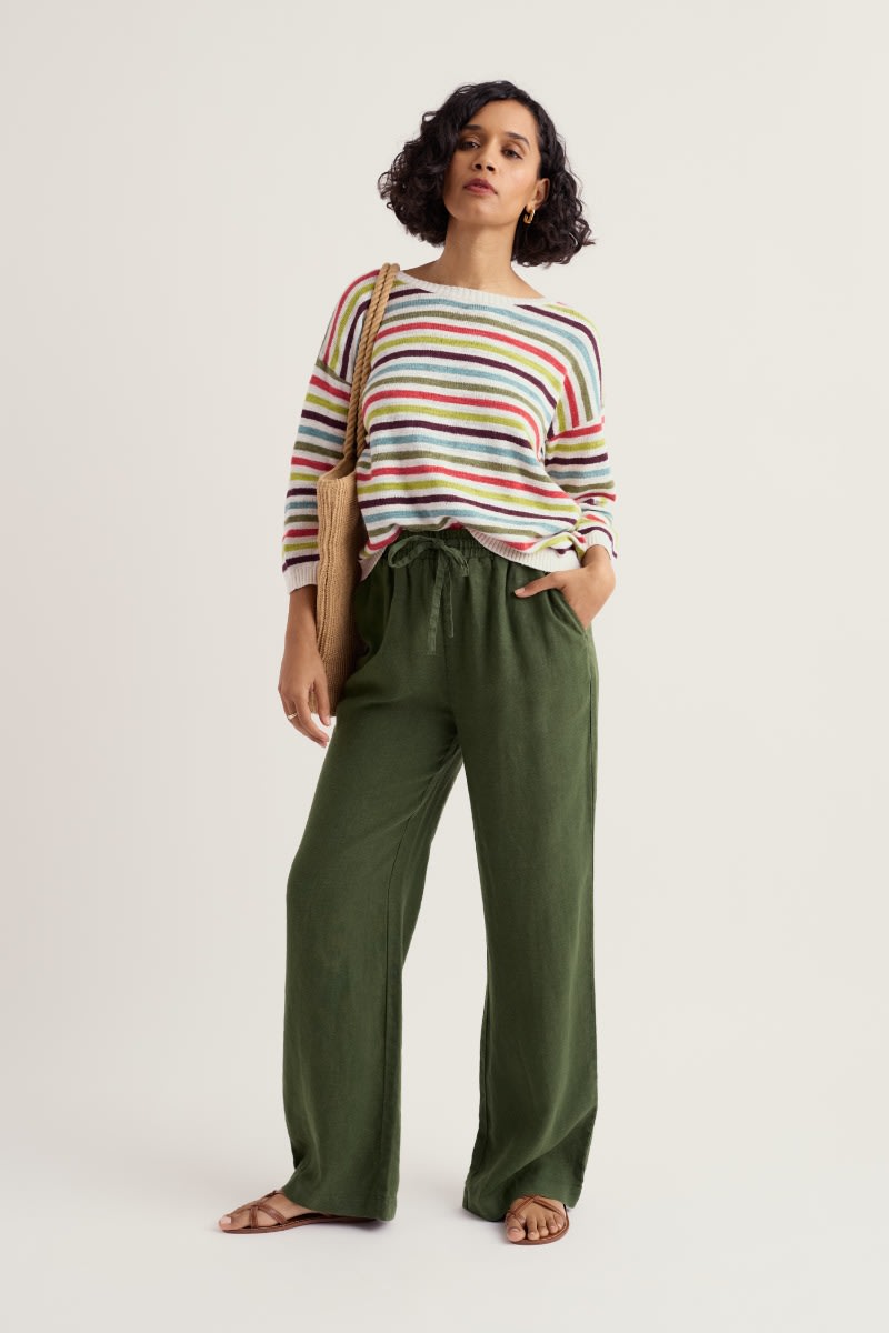 Seasalt Cornwall - Knavock - Striped Jumper Made With Linen & Organic Cotton