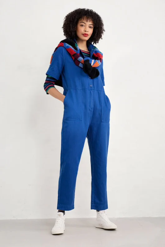 Seasalt Cornwall - ‘Clear Water’ Linen /Cotton Jumpsuit - Ink