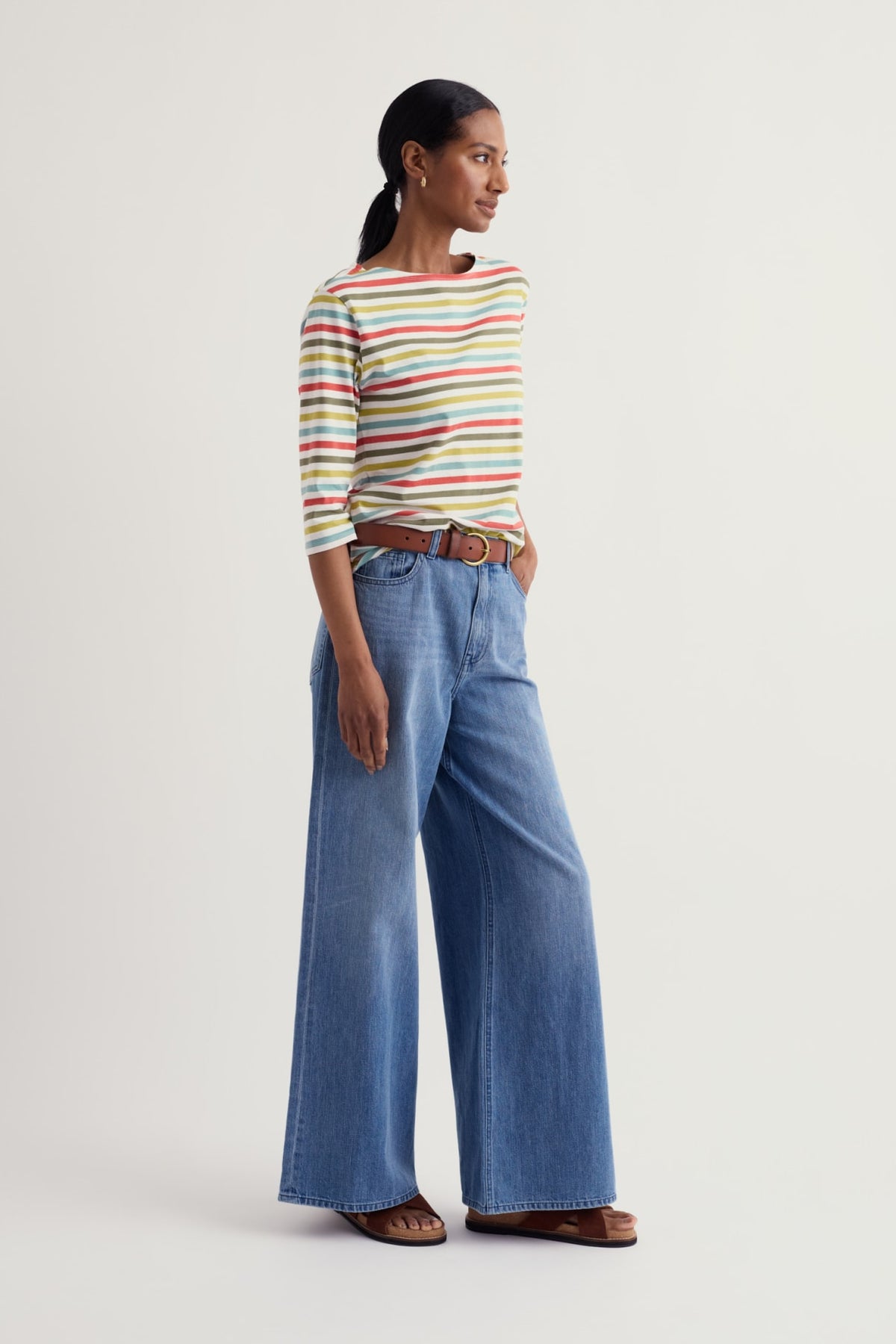 Seasalt Cornwall - Sailor 3/4 Sleeve Top in GOTS-Certified Organic Cotton Jersey