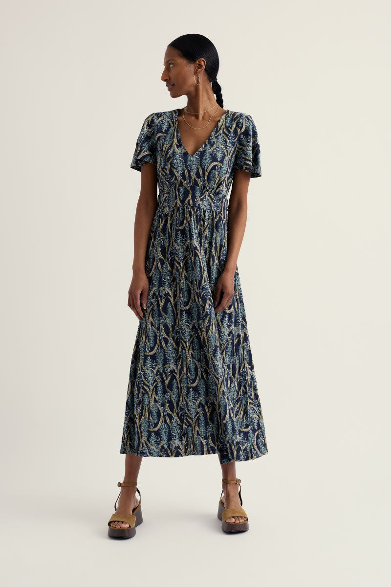 Seasalt Cornwall - Chateaux - Maxi Organic Cotton Dress - Red Hot Poker Maritime
