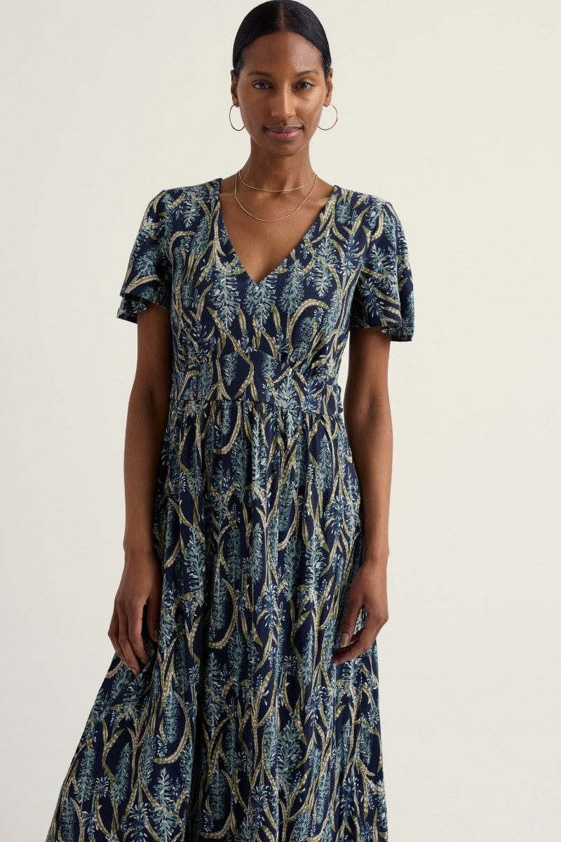 Seasalt Cornwall - Chateaux - Maxi Organic Cotton Dress - Red Hot Poker Maritime