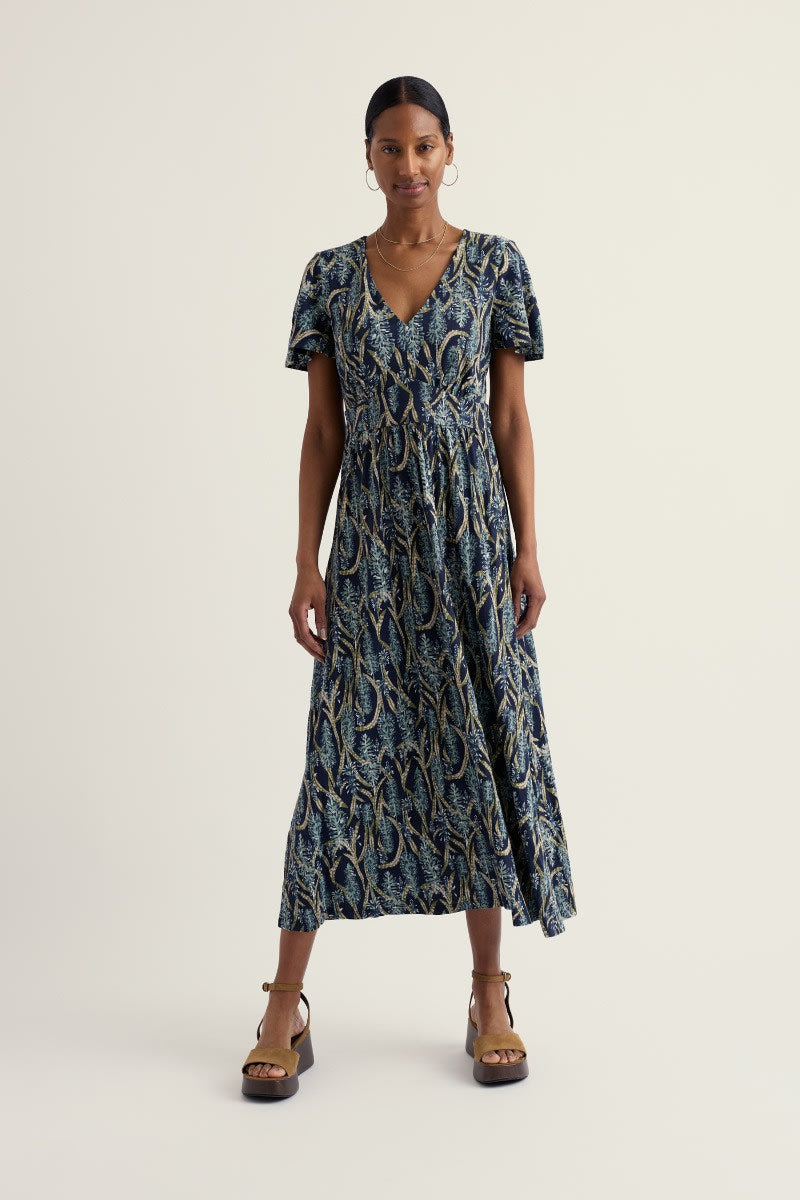 Seasalt Cornwall - Chateaux - Maxi Organic Cotton Dress - Red Hot Poker Maritime