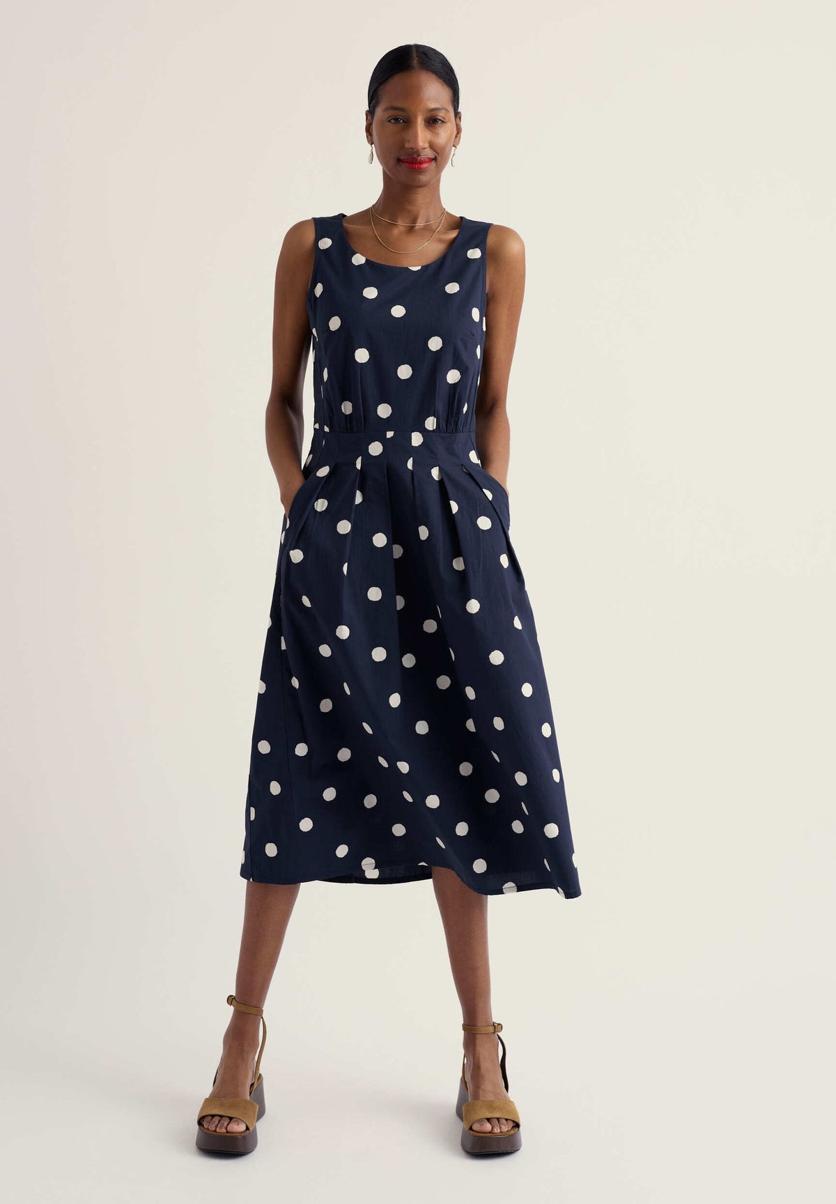 Seasalt Cornwall - Belle Fit-and-flare Midi Dress - Spot Meritime