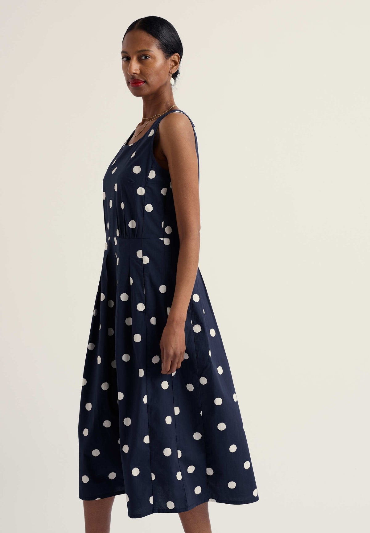 Seasalt Cornwall - Belle Fit-and-flare Midi Dress - Spot Meritime