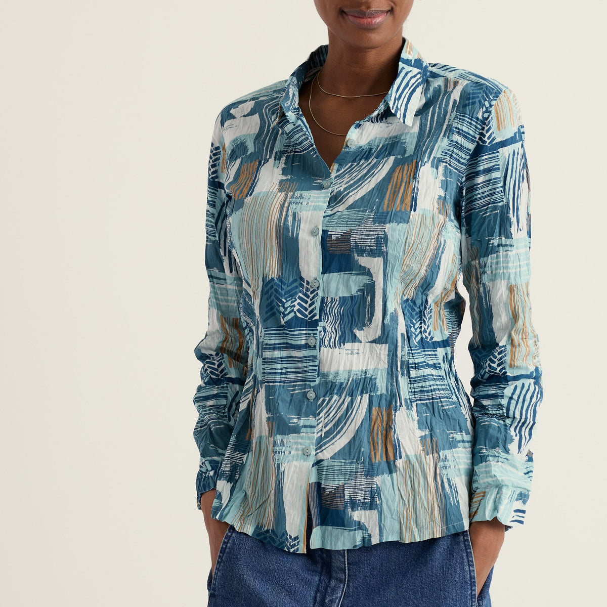 Seasalt Cornwall - Organic Cotton Larissa Shirt - Aerial Marks Reflection